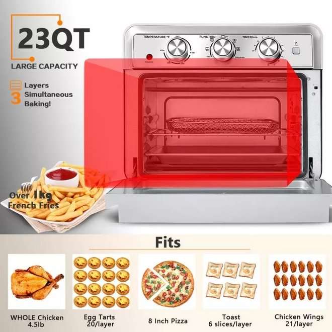 Lifespace 22lt Multi-Function Air Fryer Steam Oven - 1700w - Excellent Quality