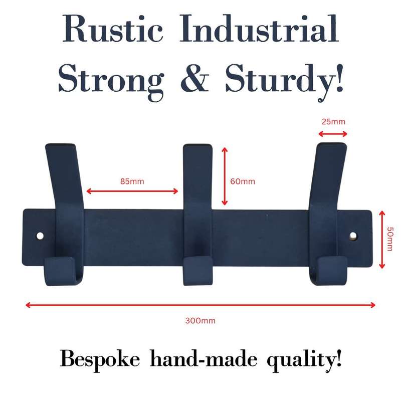 Lifespace 300mm Rustic Industrial Bespoke Utility Hook - 3 hooks