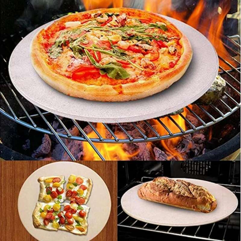 Lifespace 33cm Pizza Grilling Stone with Stainless Steel Cutter