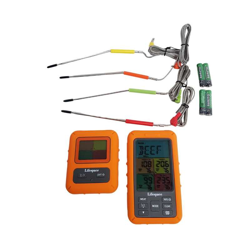 Lifespace 4 Probe Wireless Thermometer - Orange