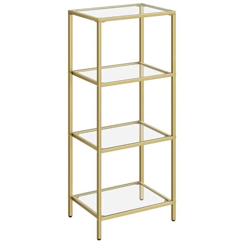 Lifespace 4-tier Storage Shelf Rack with Gold Frame