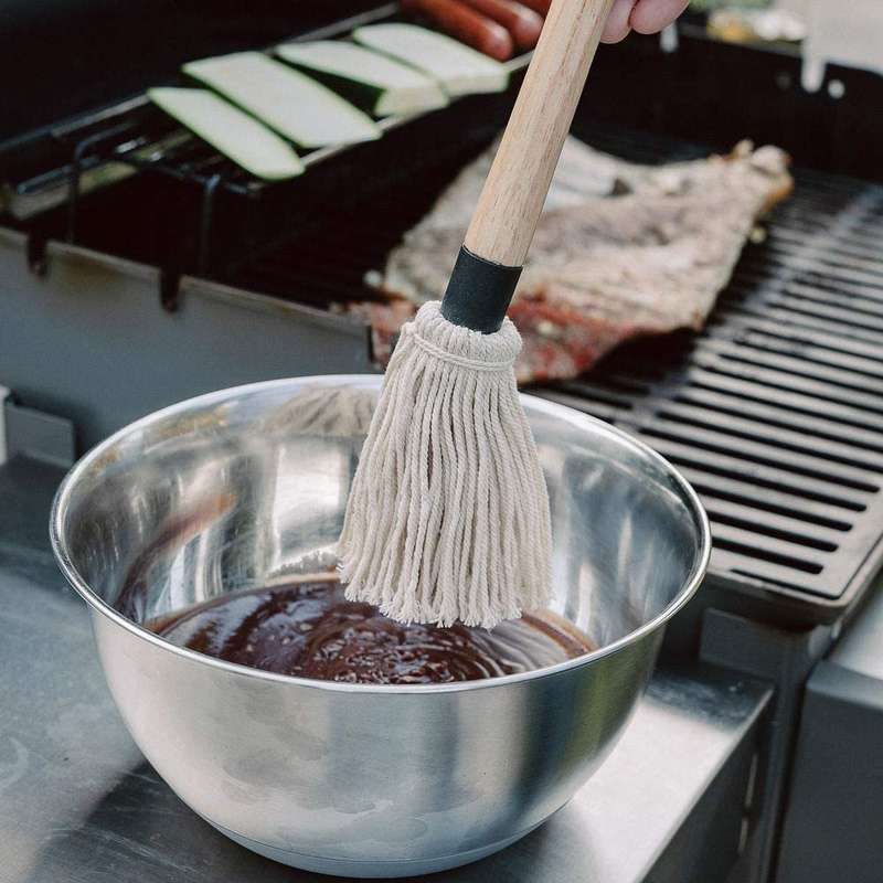 Lifespace 45cm BBQ Braai Basting Mop Brush with 3 Spare Heads