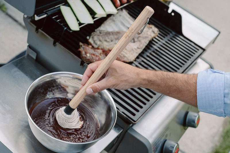 Lifespace 45cm BBQ Braai Basting Mop Brush with 3 Spare Heads