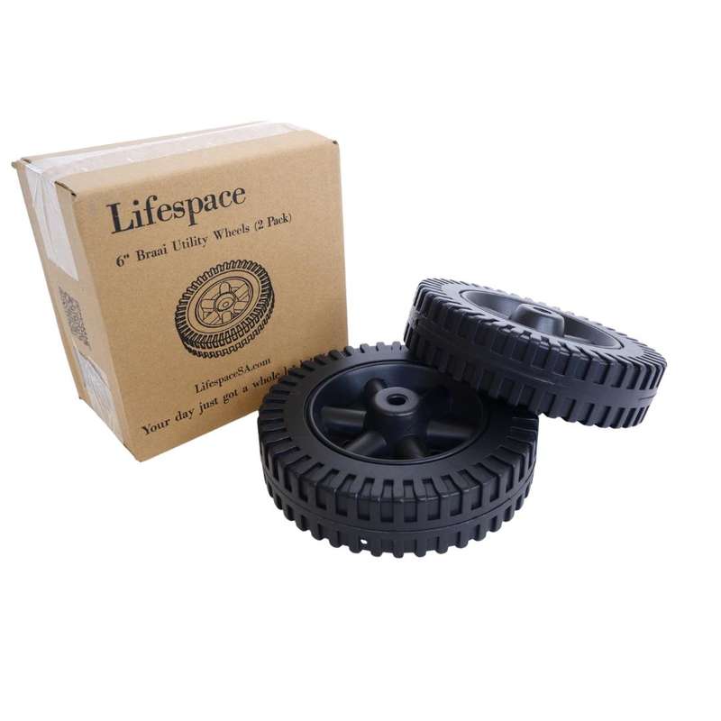 Lifespace 6" Universal Replacement Wheels with 8mm Hole - Sold / Pair