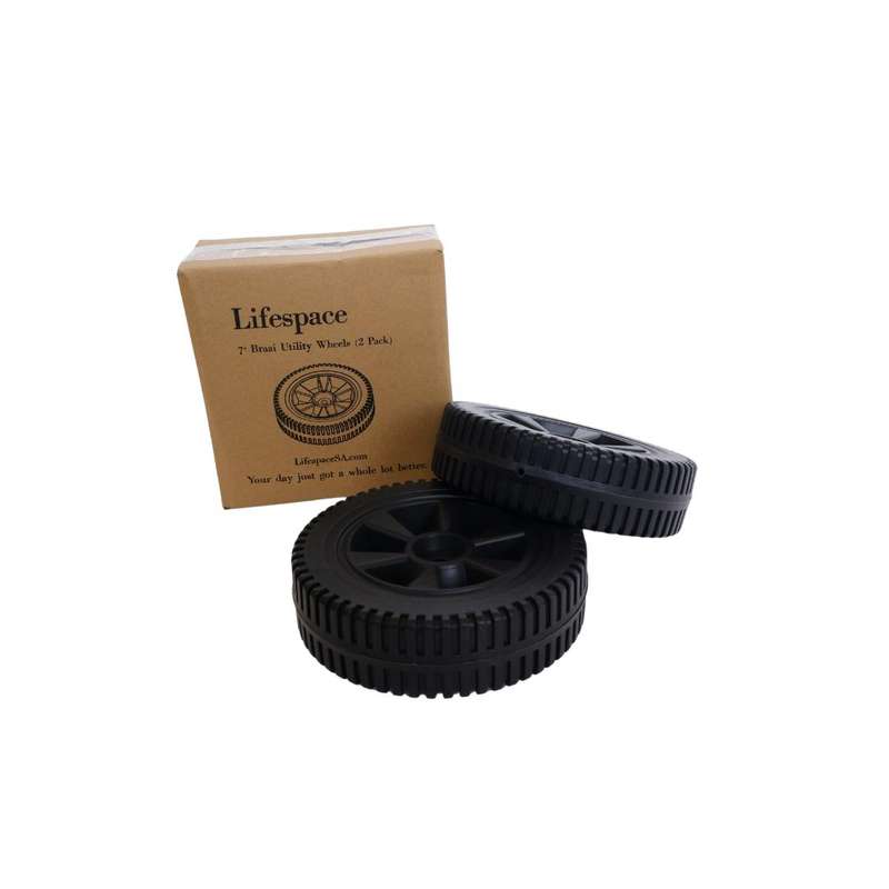 Lifespace 7" Universal Braai Replacement Wheels with 10mm Hole - Sold / Pair