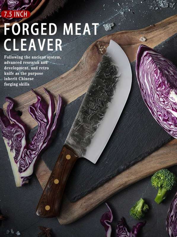 Lifespace 7,5" Hammer Forged Chef Cleaver