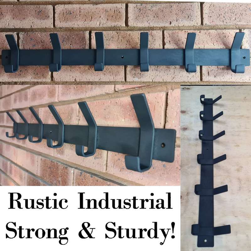 Lifespace 750mm Rustic Industrial Bespoke Utility Hook - 6 hooks
