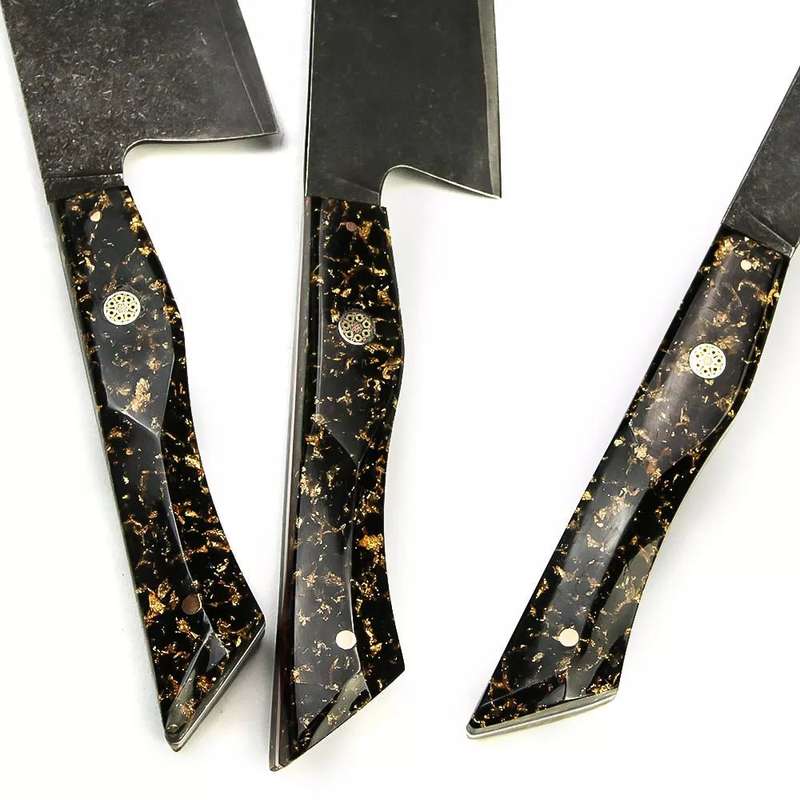Lifespace 8" Japanese VG10 Cladded Steel Kurouchi Chef Knife with Resin Handle