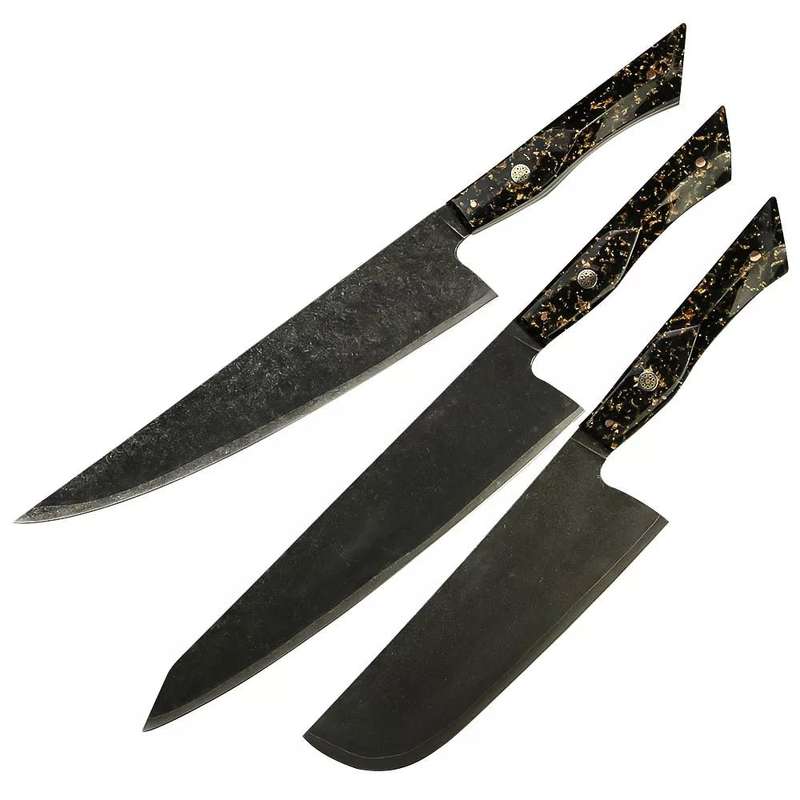 Lifespace 8" Japanese VG10 Cladded Steel Kurouchi Kiristuke Knife with Resin Handle