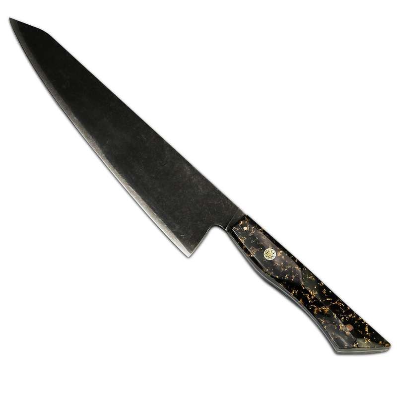 Lifespace 8" Japanese VG10 Cladded Steel Kurouchi Kiristuke Knife with Resin Handle