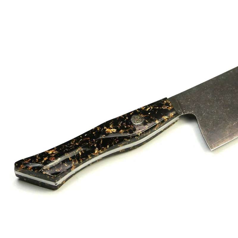 Lifespace 8" Japanese VG10 Cladded Steel Kurouchi Kiristuke Knife with Resin Handle