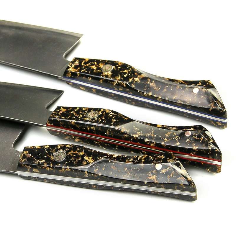 Lifespace 8" Japanese VG10 Cladded Steel Kurouchi Kiristuke Knife with Resin Handle