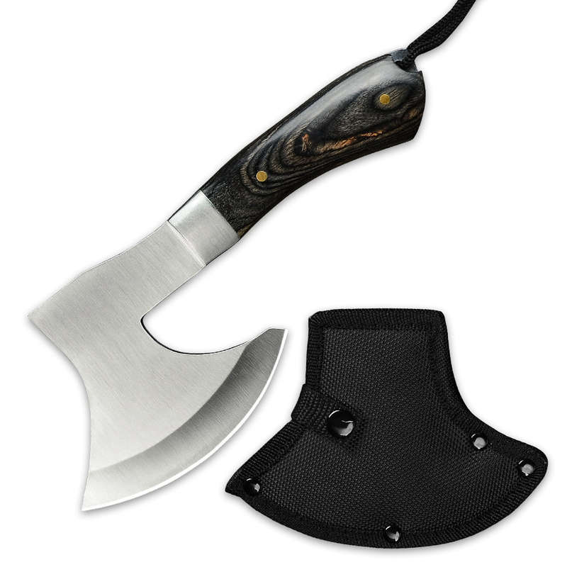 Lifespace 8" Multifunctional Braai Cleaver Axe with Sheath & Rope Lanyard