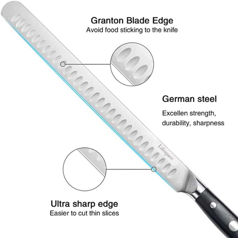 Lifespace BBQ Ham & Brisket Carving Knife - 300mm Stainless Steel Blade