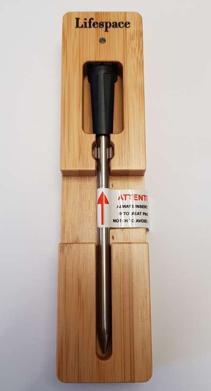 Lifespace Bluetooth Thermometer on Wood Charging Base - Single Probe