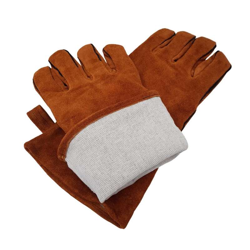 Lifespace Brown Leather Braai Gloves - lined for extra comfort