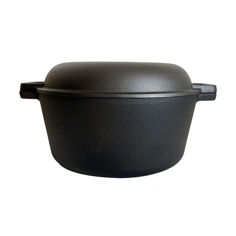 Lifespace Cast Iron Double Dutch Oven Pot 26cm