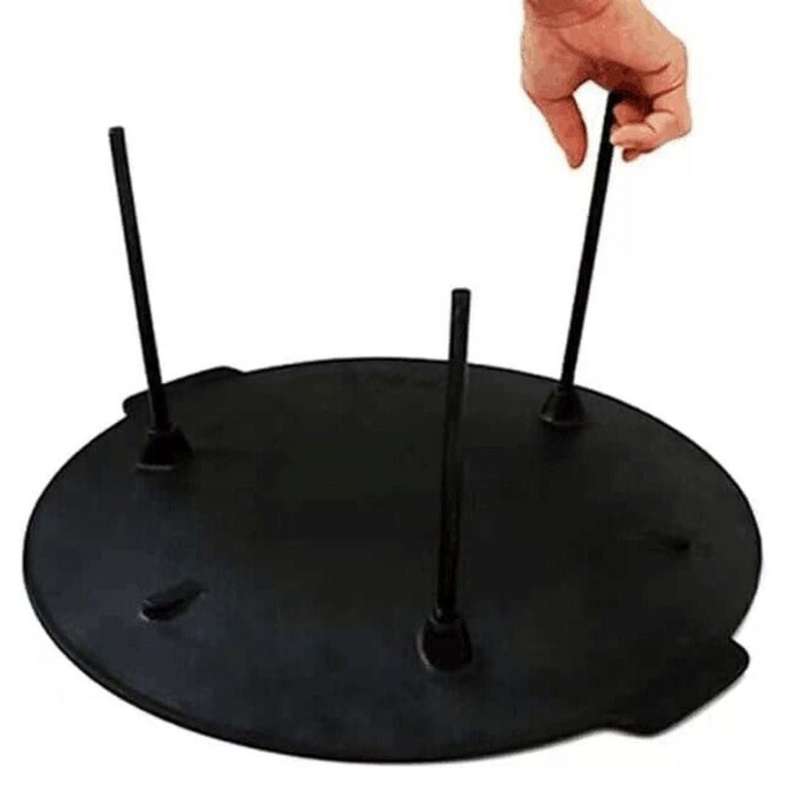 Lifespace Cast Iron Grill Plate with Carry Bag & Removable Legs - 45cm
