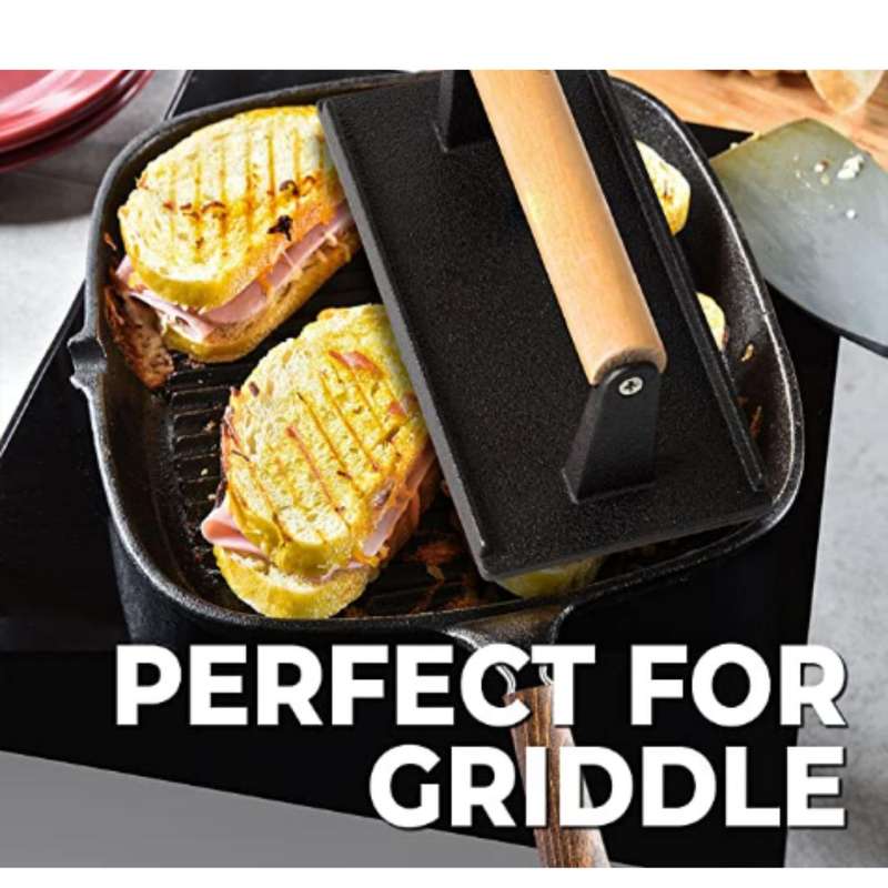 Lifespace Cast Iron Meat / Bacon Press - Rectangle