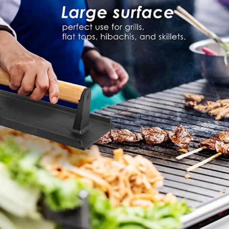 Lifespace Cast Iron Meat / Bacon Press - Rectangle