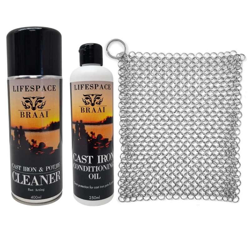 Lifespace Cast Iron Potjie Clean & Care Kit