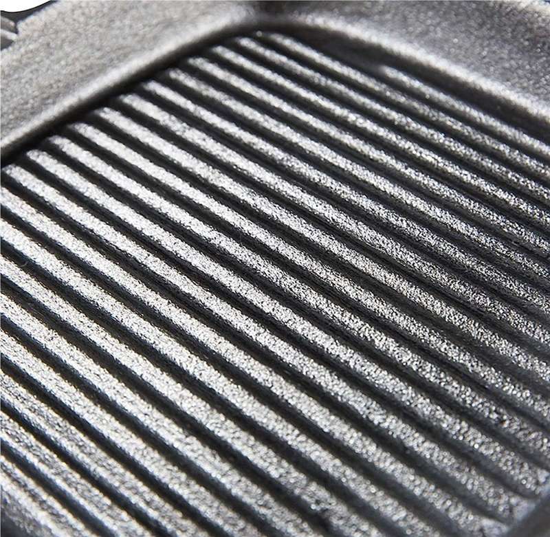 Lifespace Cast Iron Square Griddle Pan 24cm