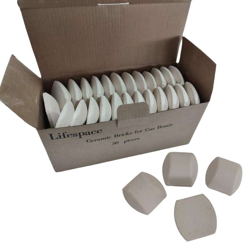 Lifespace Ceramic Bricks for Gas Braais - 50 pieces