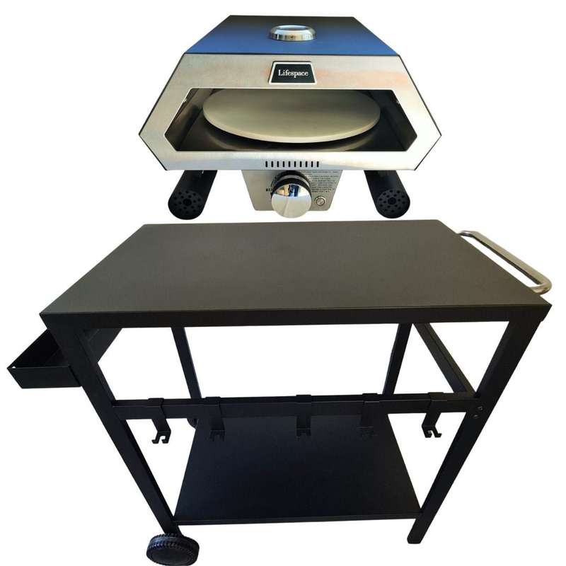 Lifespace Deluxe Patio Trolley Cart & Premium Pizza Oven Bundle: Unleash the Joy of Outdoor Enter...