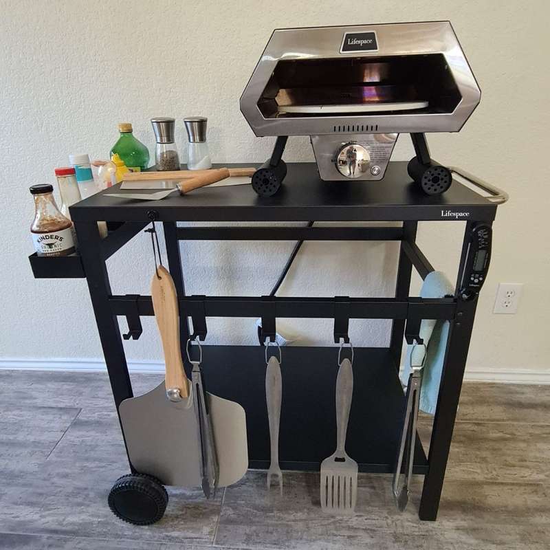 Lifespace Deluxe Patio Trolley Cart & Premium Pizza Oven Bundle: Unleash the Joy of Outdoor Enter...