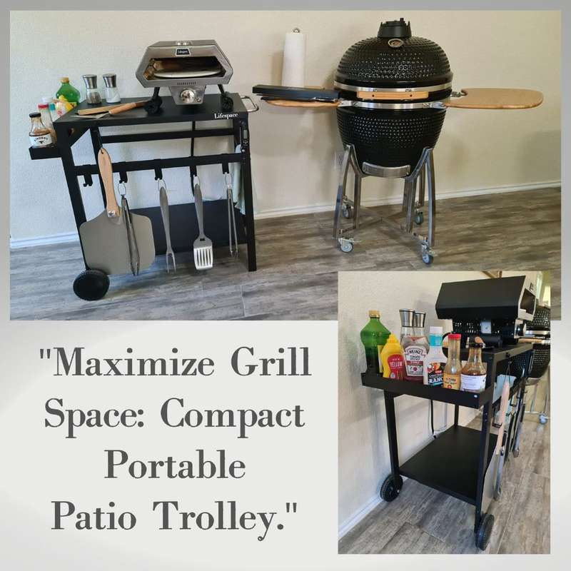 Lifespace Deluxe Patio Trolley Cart & Premium Pizza Oven Bundle: Unleash the Joy of Outdoor Enter...