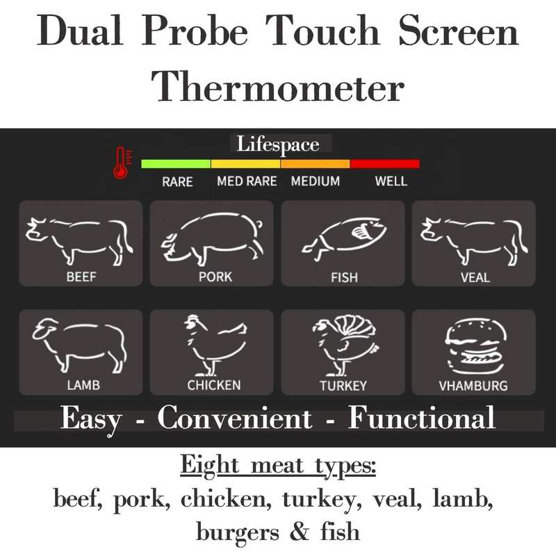 Lifespace Dual Probe Touch Screen Thermometer
