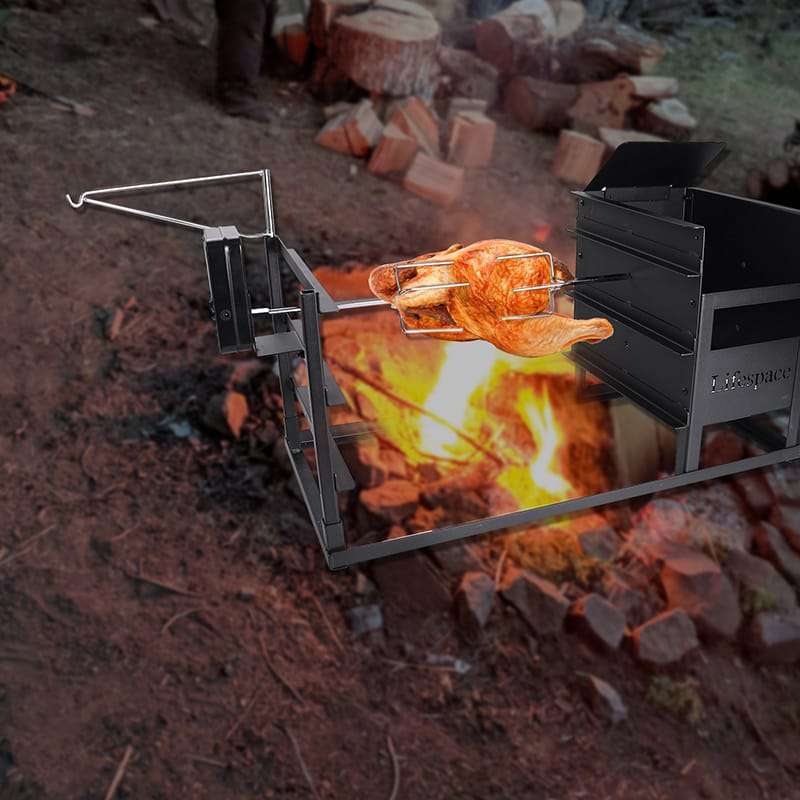 Lifespace Ember Maker Braai & Grid w/ Potjie Hook & Rotisserie Bracket