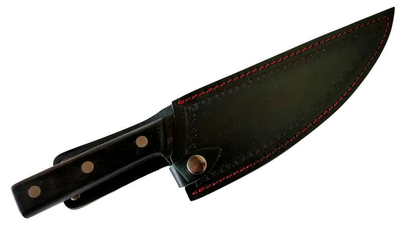 Lifespace Hand Forged Serbian Outdoor Butcher Knife with Leather Sheath