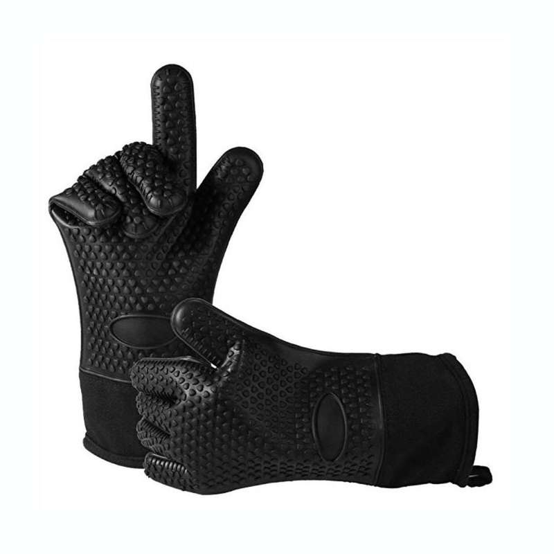 Lifespace Heat Resistant Silicone Gloves (pair) - Cotton Lined, Fully Washable