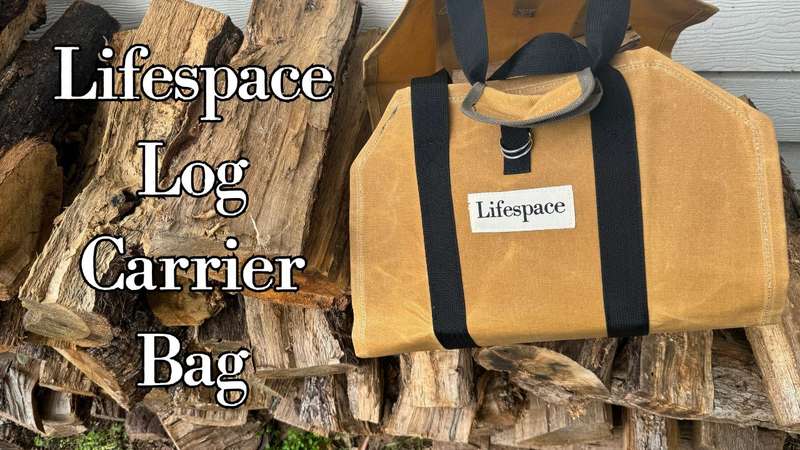 Lifespace Heavy Duty Canvas Firewood Log Carrier Bag with Handles
