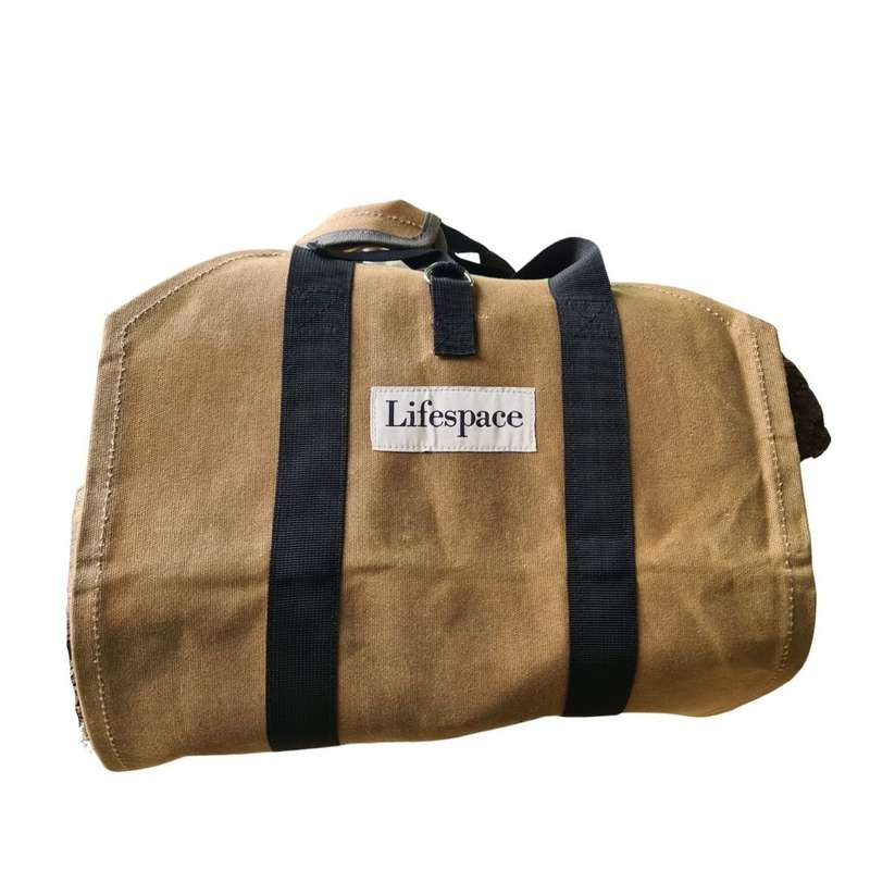 Lifespace Heavy Duty Canvas Firewood Log Carrier Bag with Handles