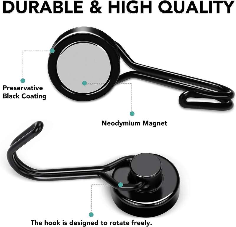 Lifespace Heavy Duty Magnetic Utility Hooks - 4 pack