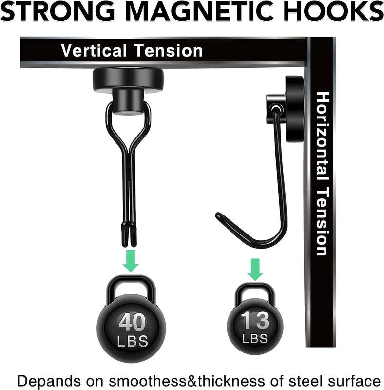 Lifespace Heavy Duty Magnetic Utility Hooks - 4 pack