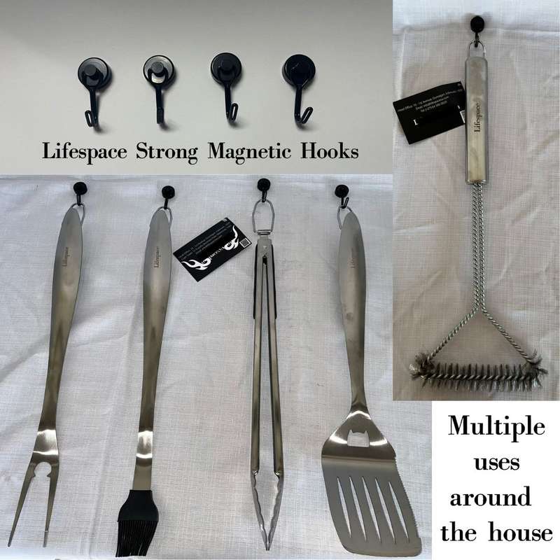 Lifespace Heavy Duty Magnetic Utility Hooks - 4 pack