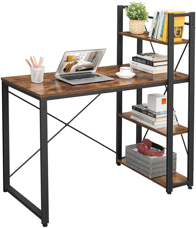 Lifespace Home Office Industrial Computer Desk with Bookshelf