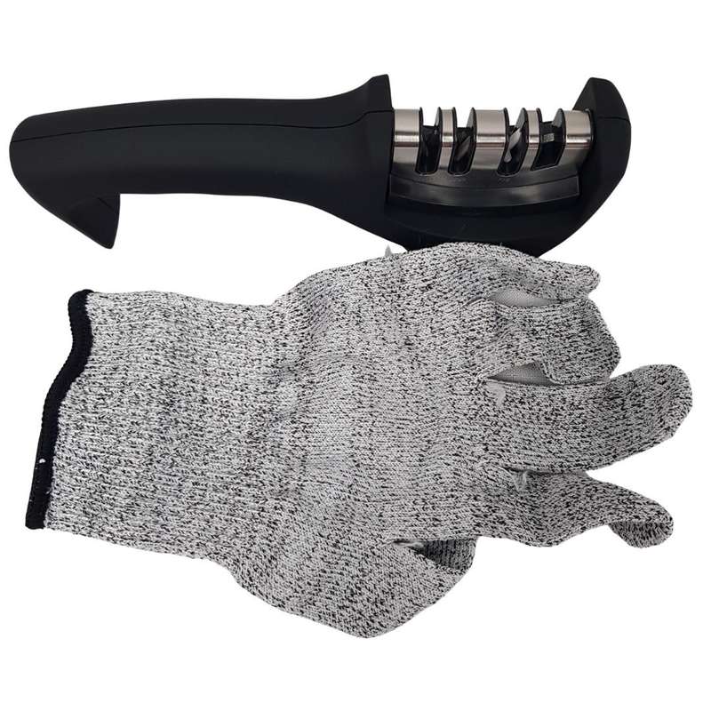 Lifespace Knife Sharpener with Cut Resistant Safety Glove