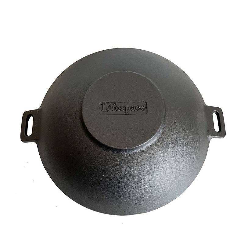Lifespace Cast Iron Wok - 31cm x 31cm