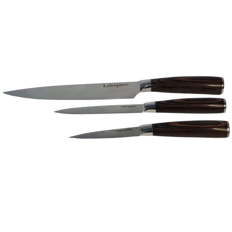 Lifespace Laser Engraved 5CR15 3pce Kitchen Utility Knife Set in a Gift Box! GREAT DEAL