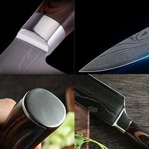 Lifespace Laser Engraved 5CR15 3pce Kitchen Utility Knife Set in a Gift Box! GREAT DEAL