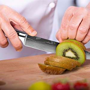 Lifespace Laser Engraved 5CR15 3pce Kitchen Utility Knife Set in a Gift Box! GREAT DEAL