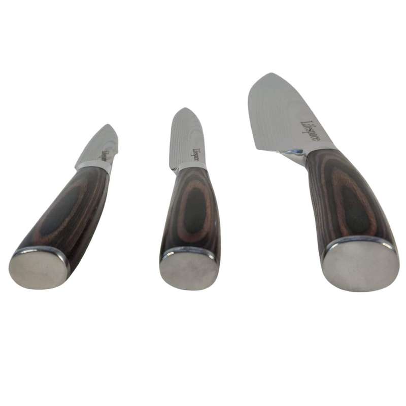 Lifespace Laser Engraved 5CR15 3pce Kitchen Utility Knife Set in a Gift Box! GREAT DEAL