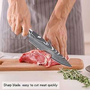 Lifespace Laser Engraved 5CR15 Kitchen Chef Knife in a Gift Box