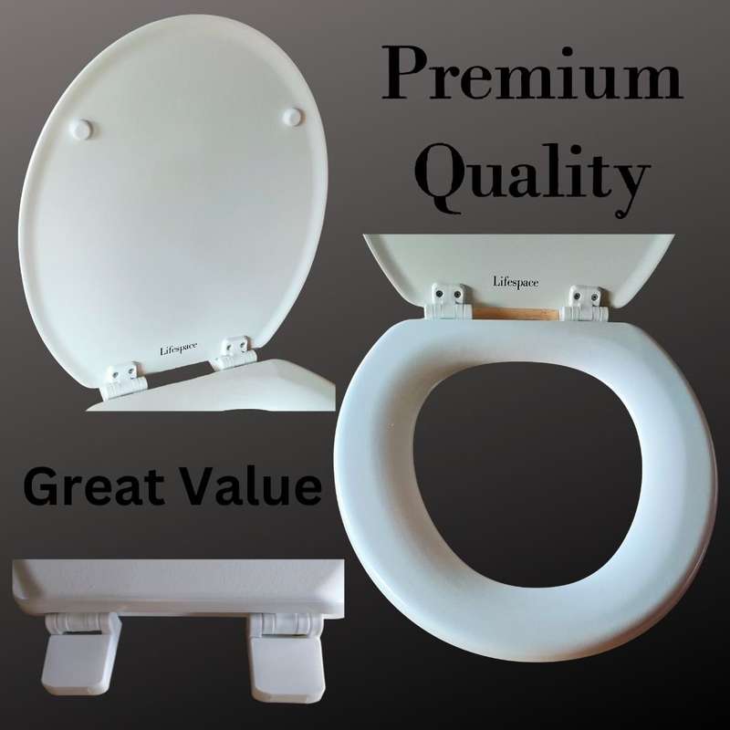Lifespace Leading Design Premium Wood Toilet Seat - Econo White