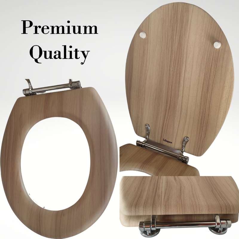 Lifespace Leading Design Premium Wood Toilet Seat - Oak