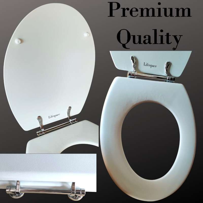 Lifespace Leading Design Premium Wood Toilet Seat - White